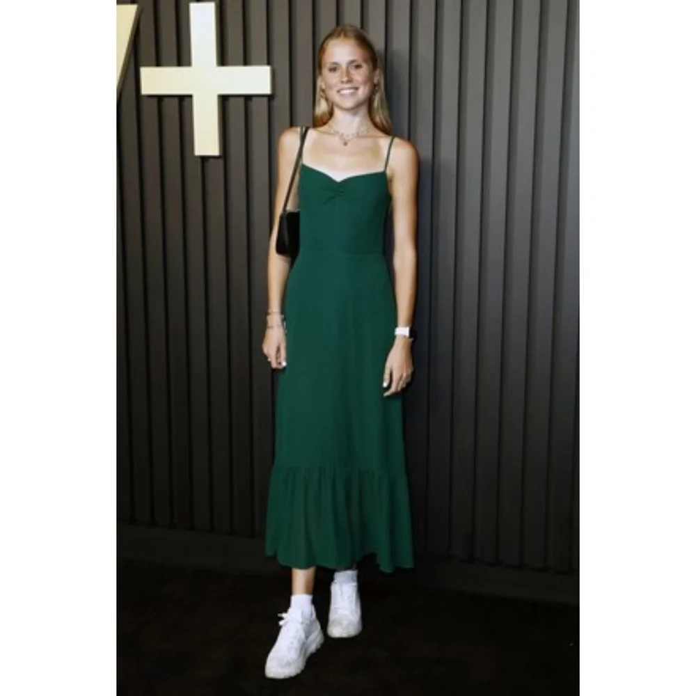NEW Reformation Emersyn Dress Emerald 2 - Picture 7 of 17